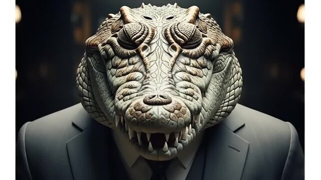Dinosaur in Suit Business Professional Concept.