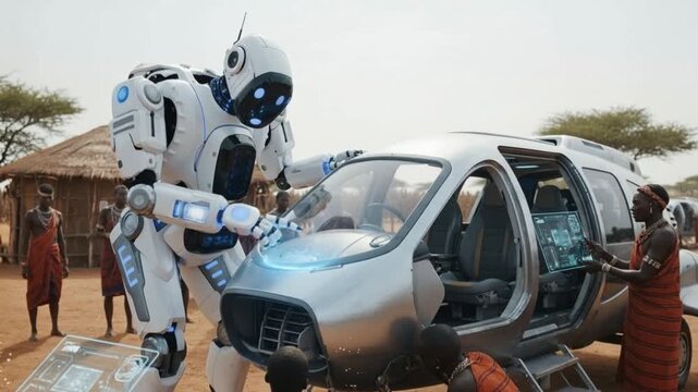 Robo with spaceship africa, Ia Generative