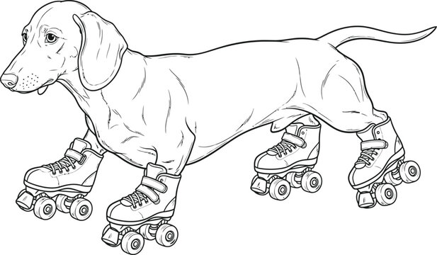 Dog on roller skates is a fun and playful illustration of canine recreation