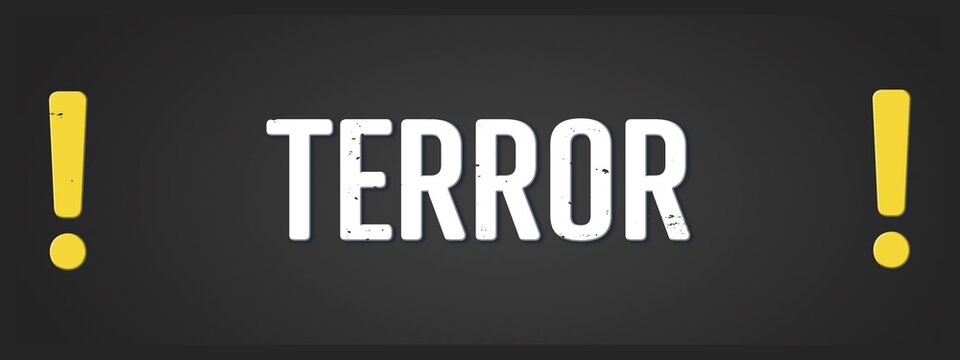 Terror (terror) - A blackboard illustration with white text.