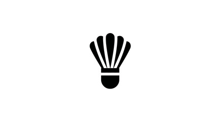 Obraz premium Black Badminton Shuttlecock Icon Isolated on White Background - Simple Sport Equipment Symbol for Games and Activities