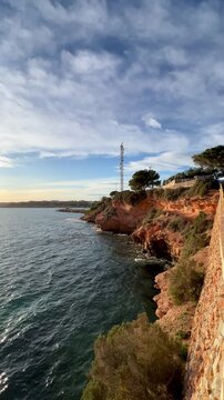 Rocky Cabo Roig beach. Beautiful nature on Orihuela Costa, Alicante, Spain