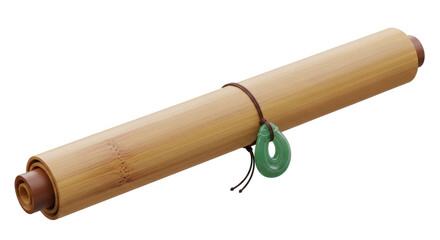 Chinese scroll with jade ornament