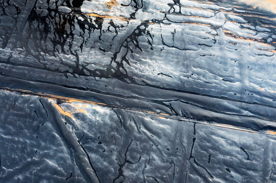 Aerial view of saline formations in Toledo, Spain