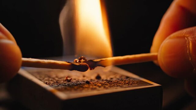 Lighting Incense Sticks with Matchsticks.