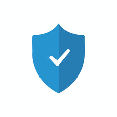 Blue Shield with Checkmark Symbolizing Security and Approval