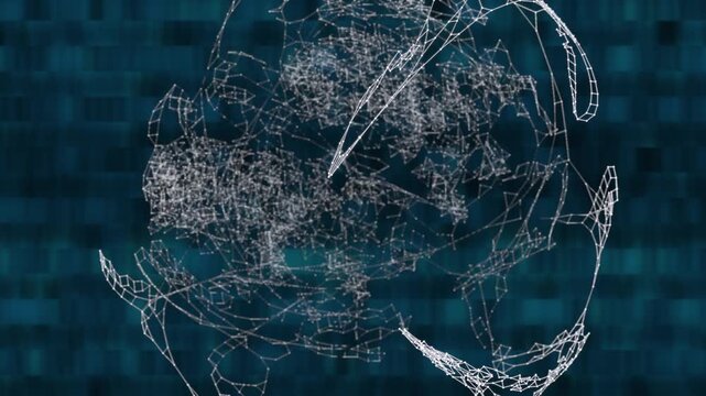 スフィアに広がるノードネットワークアニメーション
