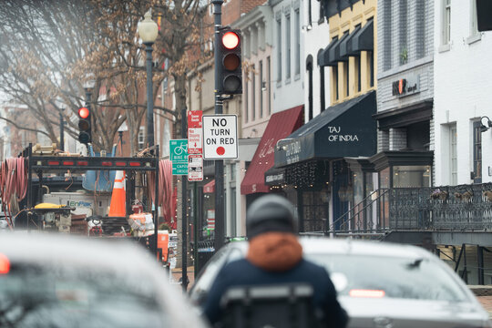 United State of America, Washington DC  19 February 2026.Urban traffic moves through the streets of Washington, D.C., the capital of the United States.
