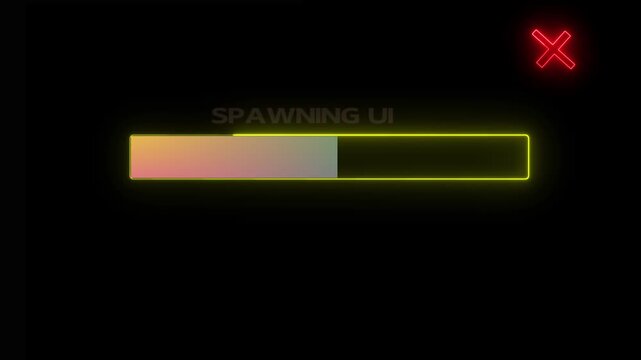 Neon spawning progress bar and next button