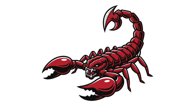 Red Scorpion Cartoon Illustration.