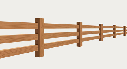Obraz premium Wooden Fence Rural Landscape.