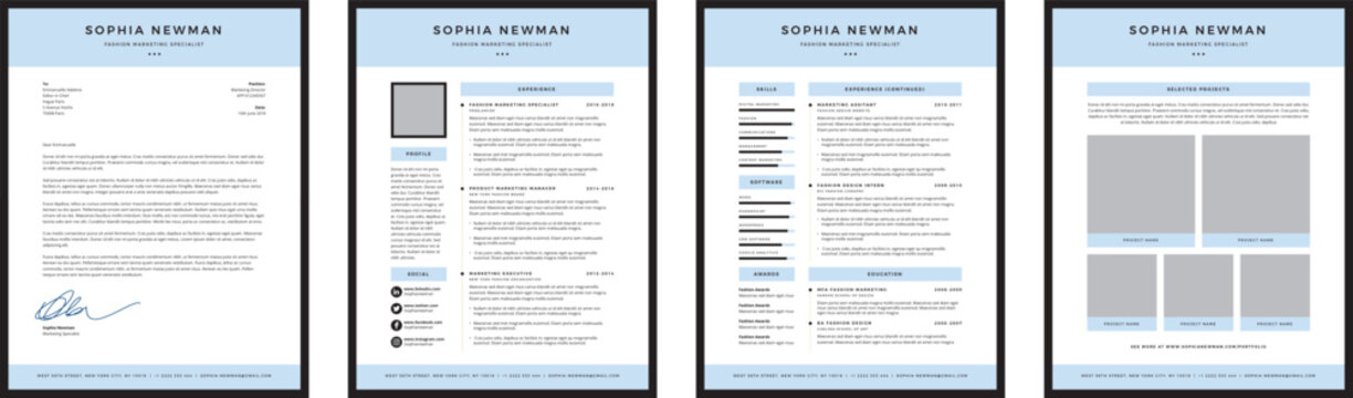 Minimalist Light Blue Resume CV Template