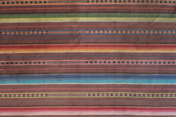 Textura de tejido andino de uso cotidiano en los andes peruanos, región central del Perú, valle del Mantaro, Huancayo y Jauja © Juan Lino