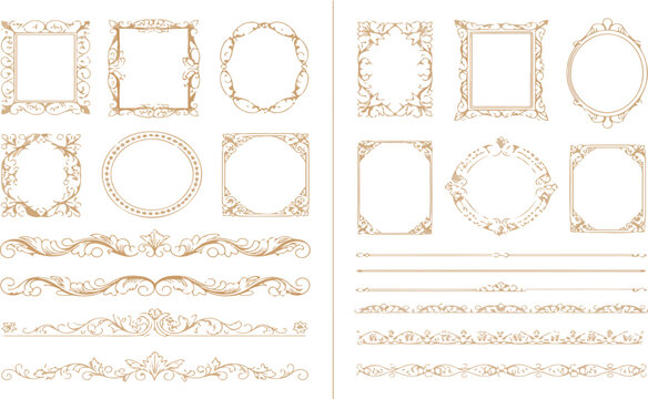 Ornate Gold Frame Collection &ndash; Vintage Baroque Decorative Borders