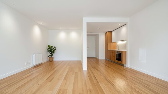 Renovated apartment interior, real estate