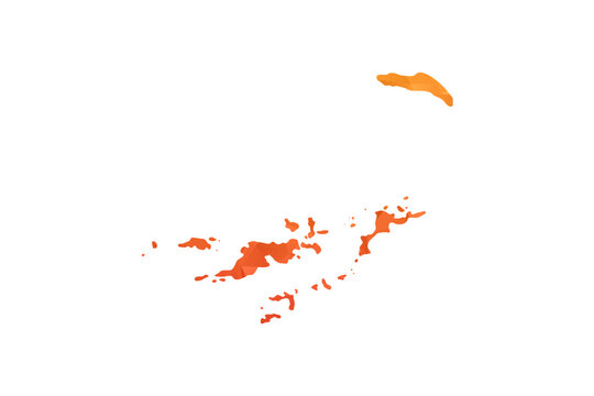 British Virgin Islands Map - Polygon Style Vector Illustration in Orange Gradient, Low Poly Geometric Design, Isolated on White Background for Infographics and Education.