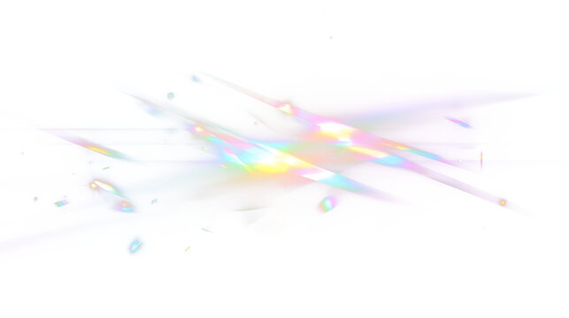 Iridescent Holographic Prism Light Streak Isolated on Transparent Background PNG. Abstract iridescent holographic light streak with prismatic rainbow gradients, glossy liquid-glass texture
