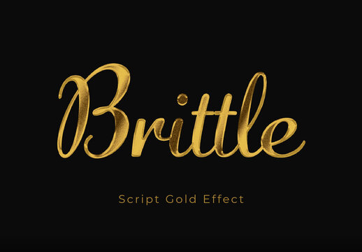 Script Gold Text Effect