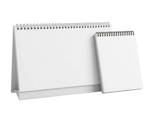 Two spiral bound notepads on a white background isolated on transparent background