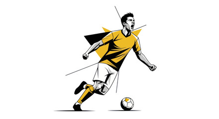 Soccer player illustration vector graphic isolated on white background © Curva