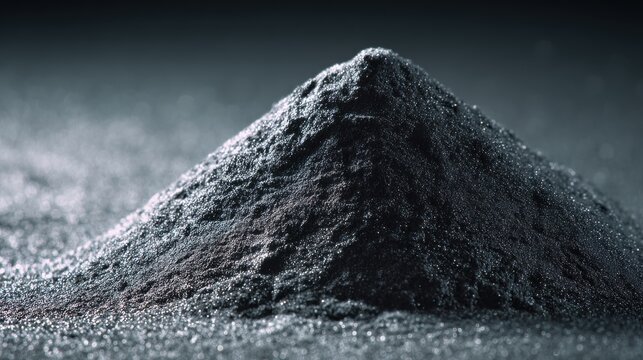 Graphite powder texture, macro dust, dark grey gradient, industrial minimal