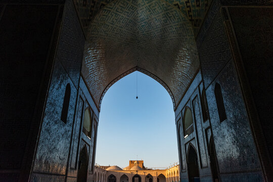 Beautiful view in Yazd Grand Mosque, Iran