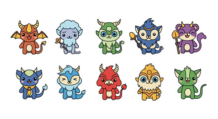 Cartoon monster characters collection © Darwaty