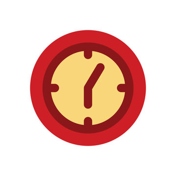 Simple Wall Clock Icon Showing Time for Religious Activity