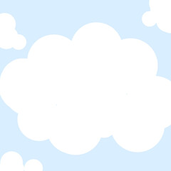 Obraz premium 青空と白い雲の正方形フレーム