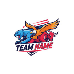 Fototapeta premium Panther Eagle Bull Sports Team Logo Design.