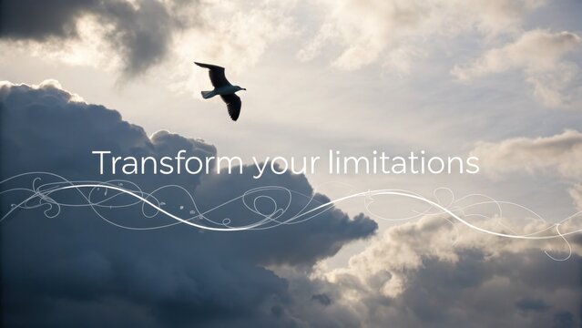 Bird Takes Flight Amidst Transforming Clouds