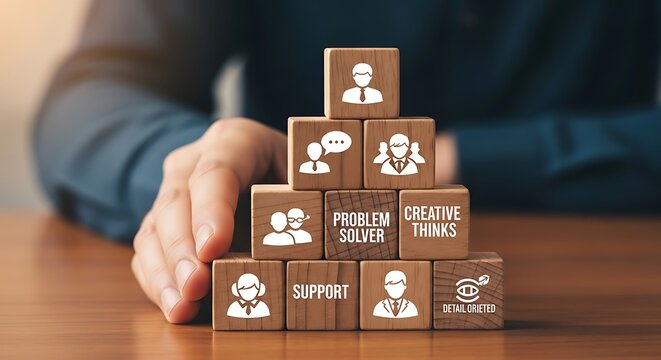 Business professional building team with creative problem solving skills