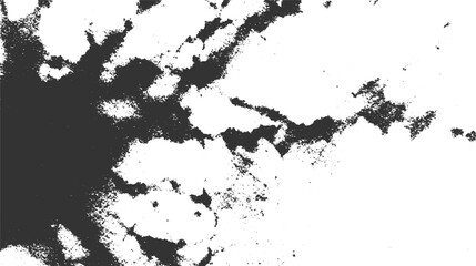 Naklejka premium Dark gray textured grunge overlay with scattered speckles on white background