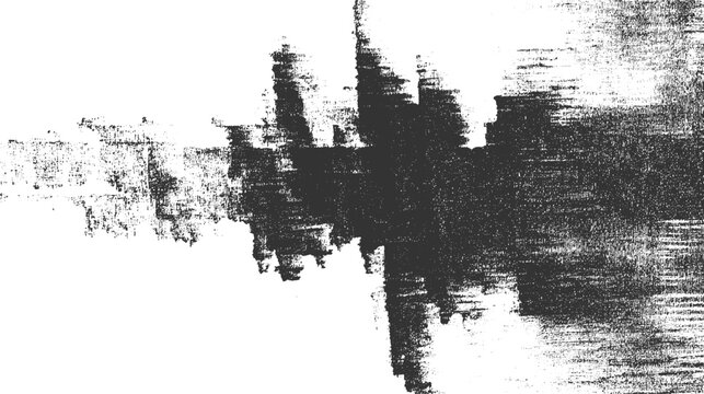 Dark textured brush strokes on white background abstract pattern black charcoal