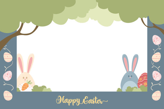 easter egg photo booth with soft color style for template