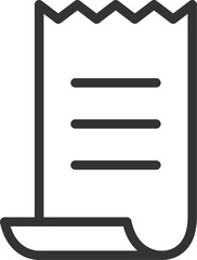 レシートのアイコン（線画）のイラスト