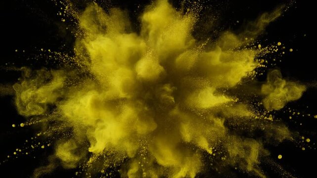 Lycopodium Powder Explosion in Ultra Slow Motion - Spherical Yellow Particles