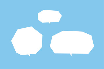 シンプルな多角形の吹き出しのセット素材