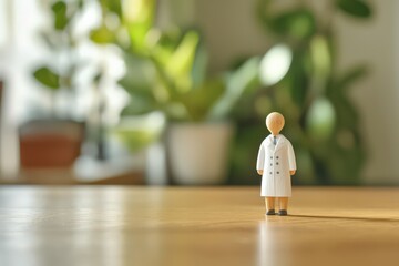 白衣の木製人形