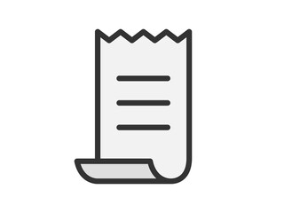 Fototapeta premium レシートのアイコン（線画カラー）のイラスト