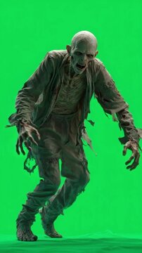 Zombie Set Isolated on greenscreen Background