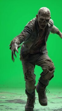 Zombie Set Isolated on greenscreen Background