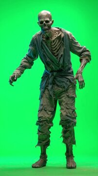Zombie Set Isolated on greenscreen Background