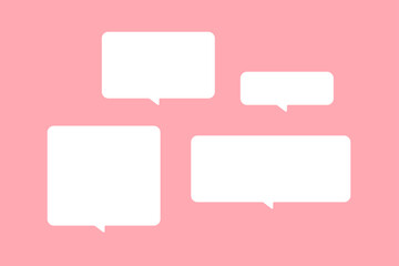 かわいい角丸のふきだしのセット素材