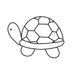 Obraz premium kawaii turtle animal underwater cartoon. coloring book forkids