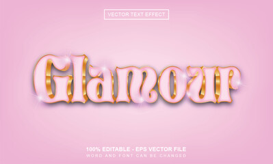 Glamour 3D editable Text effect Template