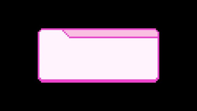 8-bit pixel art pink y2k dialogue. looped animation 4k 30fps
