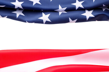 Fototapeta premium Red and blue fabric for Labor Day display, isolated on white, PNG