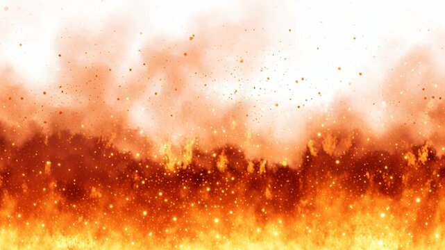 Intense wildfire with flames and smoke engulfing the landscape.