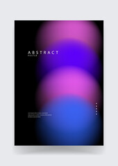 Fototapeta premium Dreamy abstract poster featuring soft blurred bokeh circles with deep purple and blue gradients for a calm and modern atmosphere